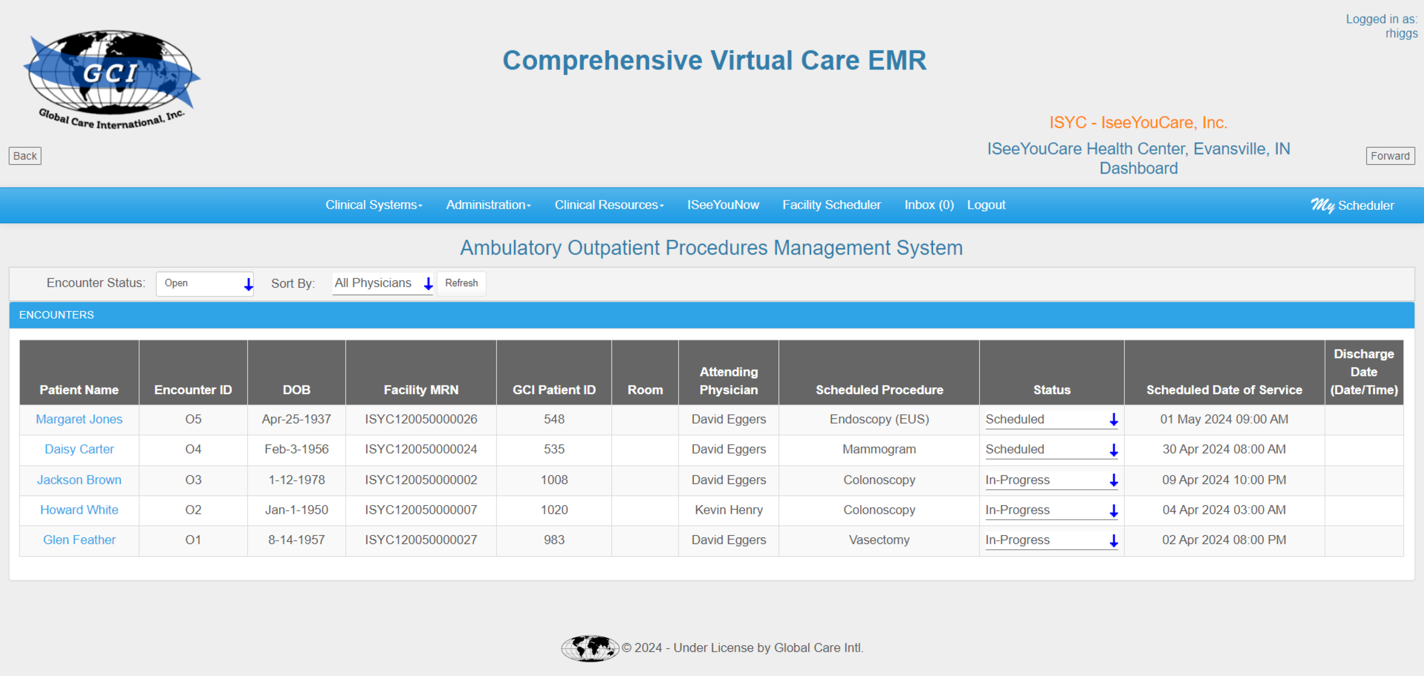 Ambulatory Outpatient Procedures Mgmt. System