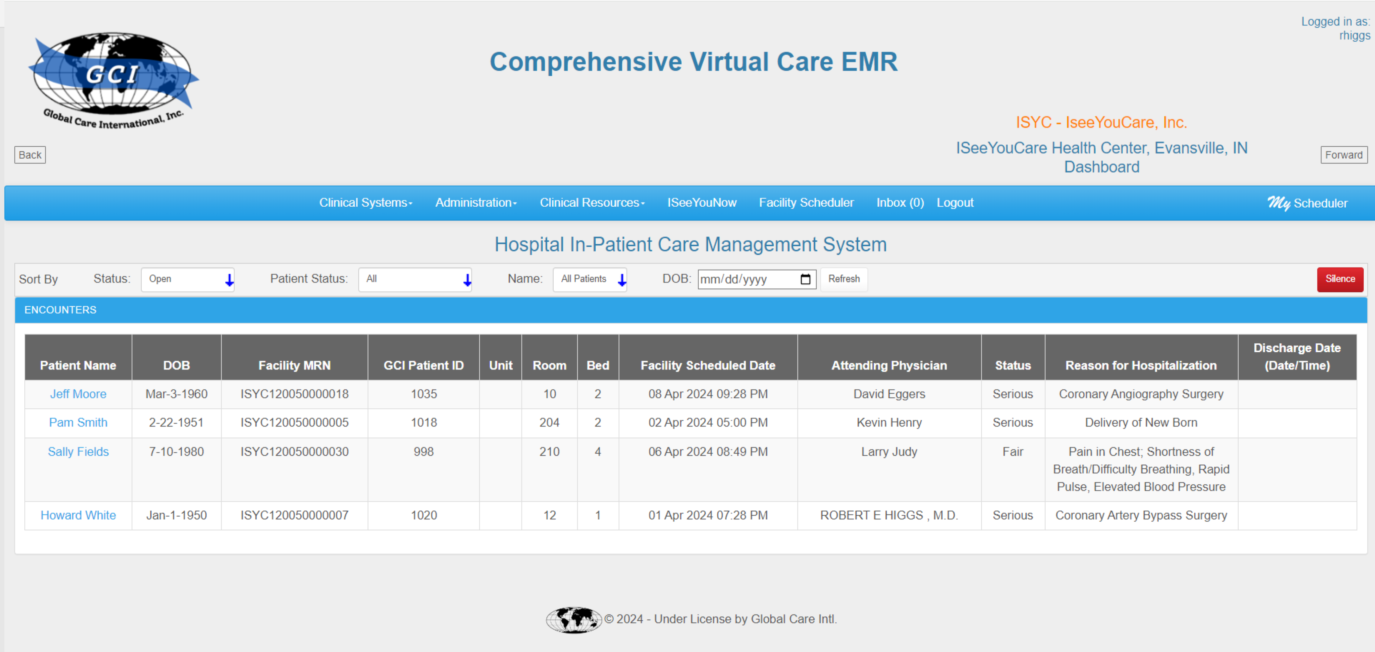 Hospital In-Patient Care Mgmt. System