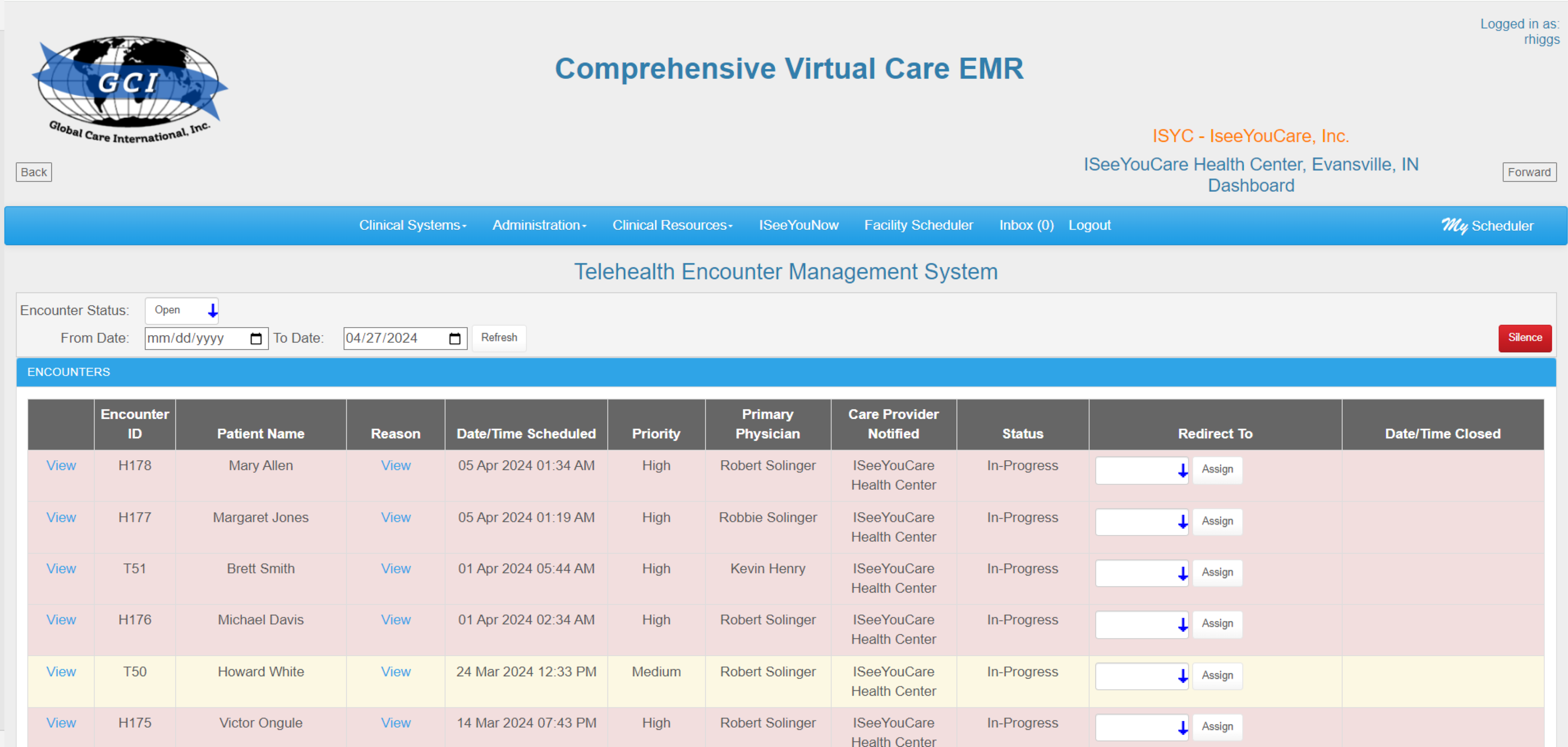 Telehealth Encounter Mgmt. System